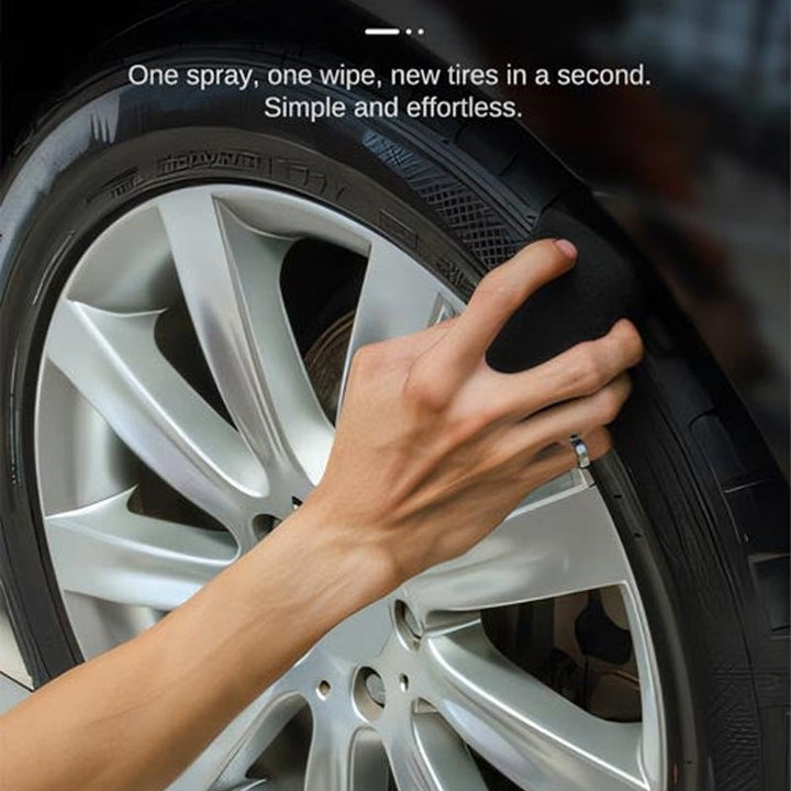 Vehicle maintenance tire coating, shields against cracks & fading