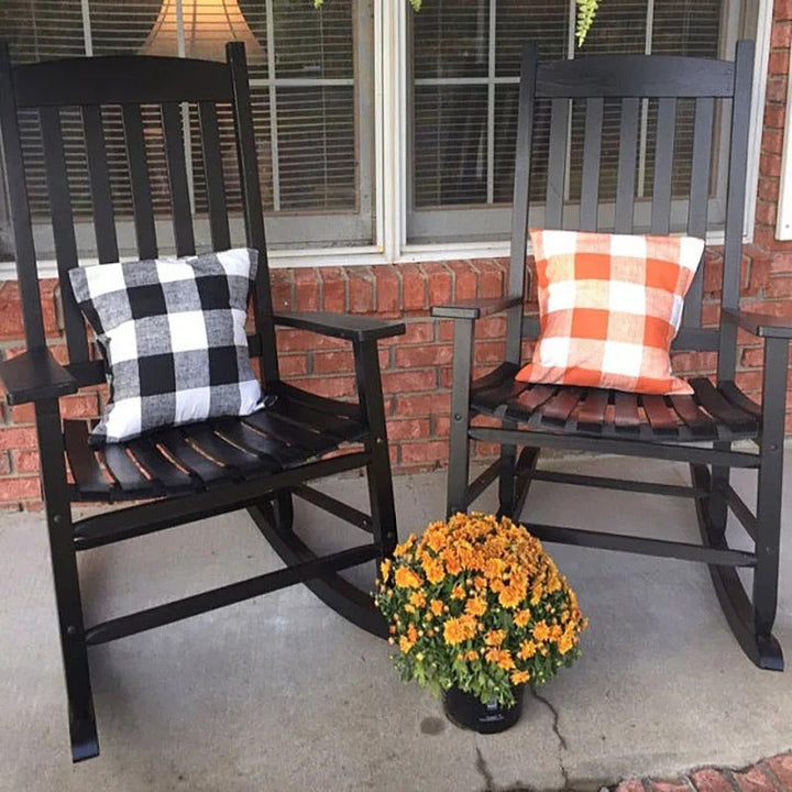 Farmhouse autumn plaid throw pillow cover, adding warmth and style to your living room.