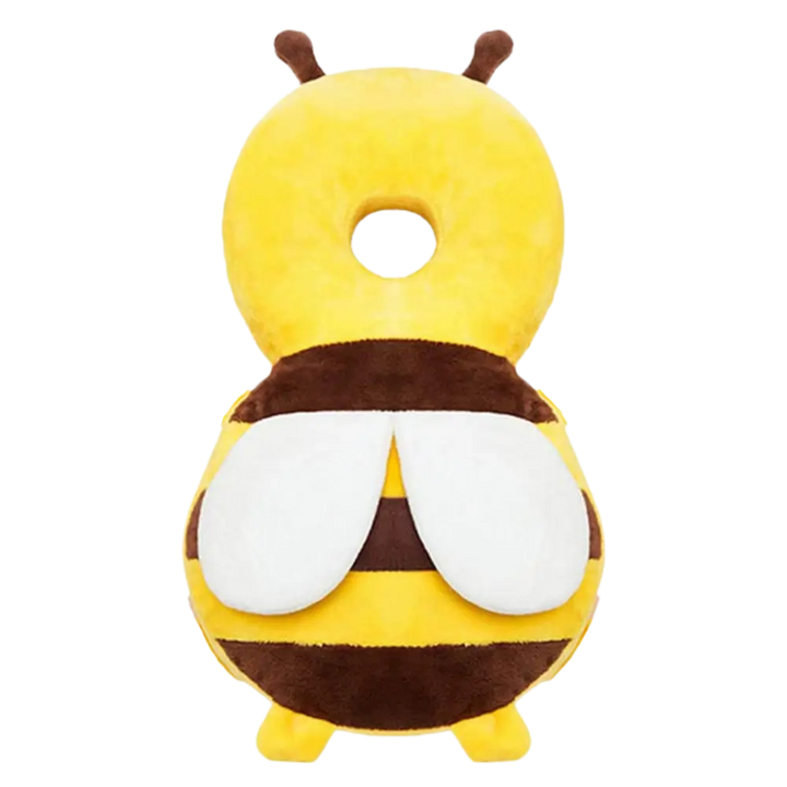 Plush baby head protector & neck cushion. Provides gentle fall safety for crawling infants & walking toddlers.