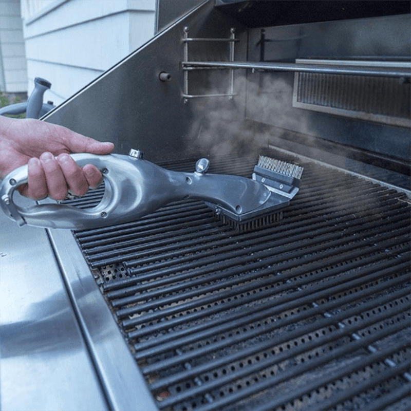 BBQ grill vapor cleaner brush for effortless outdoor cooking cleanup, 125 characters