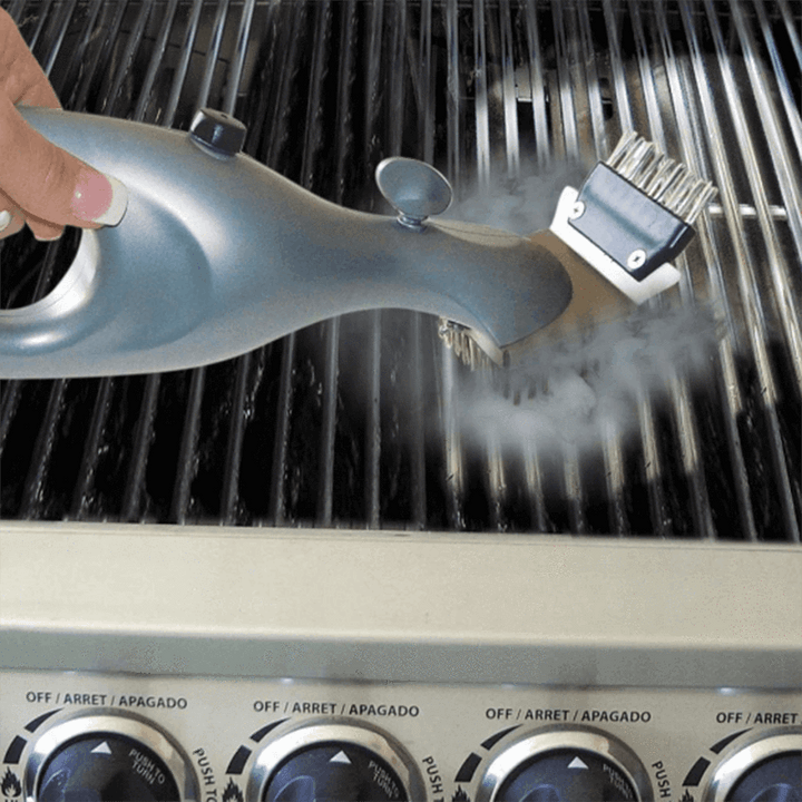 Universal steam grill cleaning brush, stainless steel bristles, kitchen cleaning tool