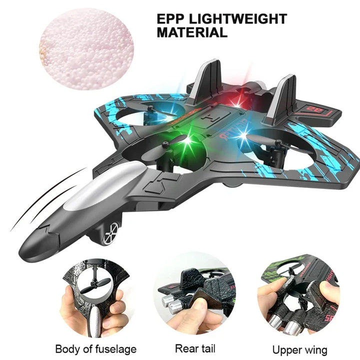 Kids' Quadcopter Drone with remote control for simple, fun, and easy flying adventures.