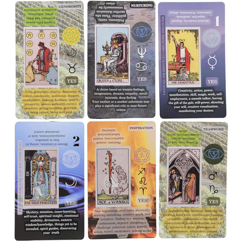 Close-up of beginner tarot cards and comprehensive guidebook for divination practice