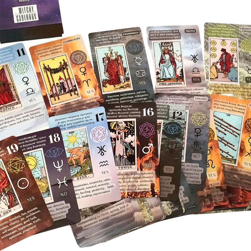 Full beginner tarot card set, including deck, detailed instruction book, and storage bag
