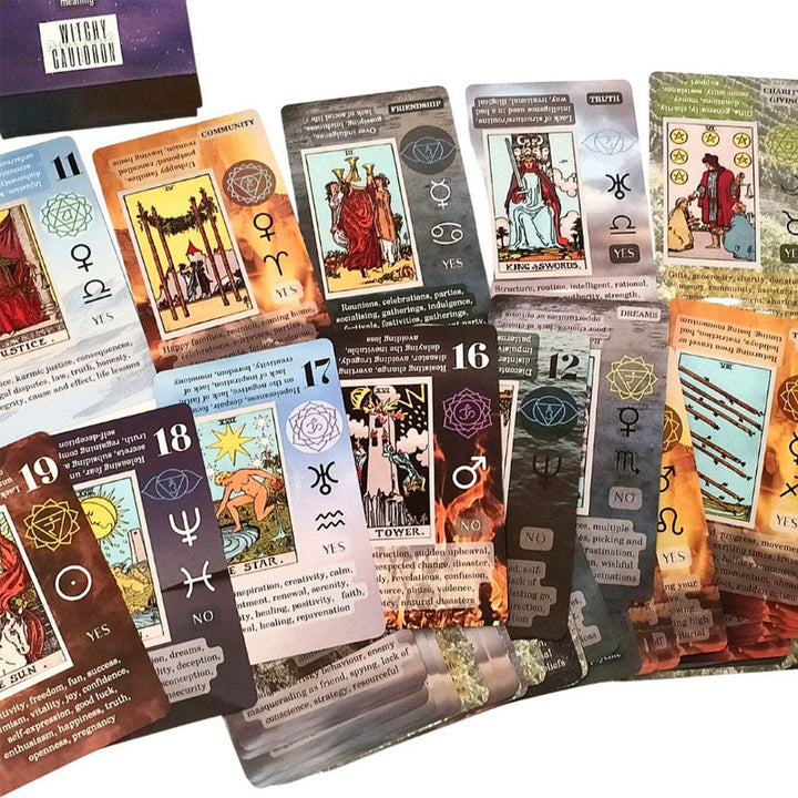 Full beginner tarot card set, including deck, detailed instruction book, and storage bag