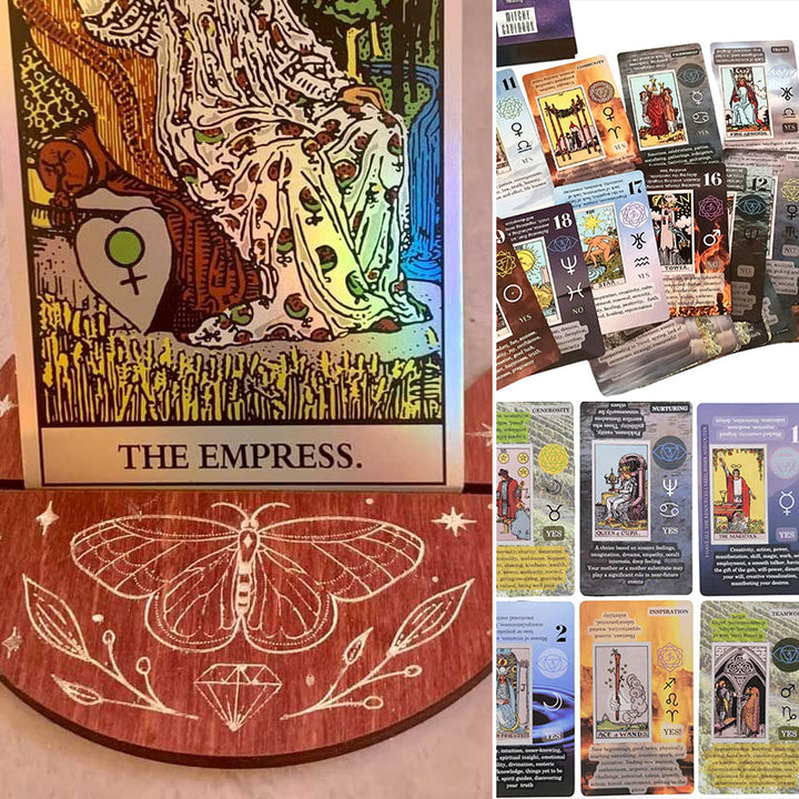 Stack of beginner-friendly tarot cards with a helpful guidebook for new practitioners
