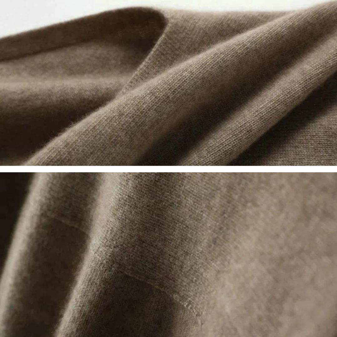 Warm women's beige knitted shawl, an elegant and practical accessory for autumn and winter style.