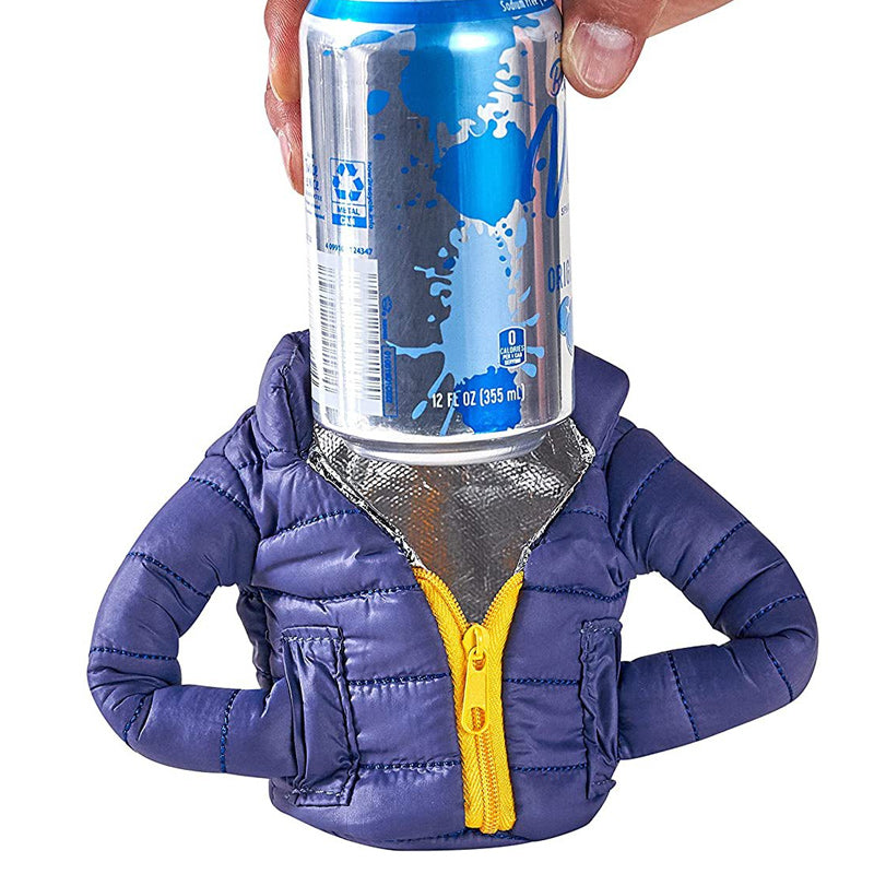 Empty beverage can sleeve, ready to keep your drink cold, essential cooler accessory