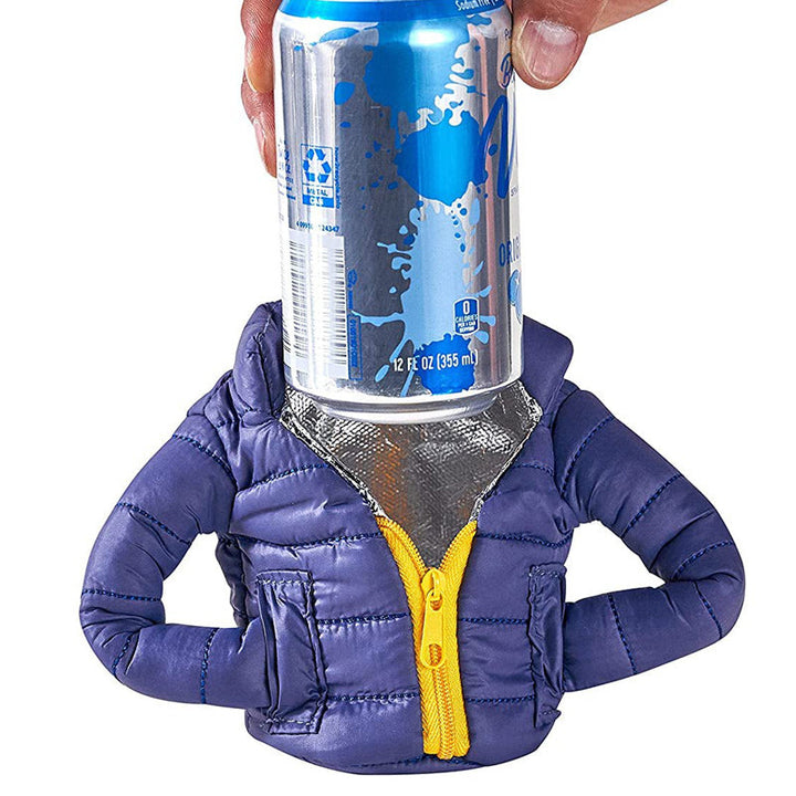 Empty beverage can sleeve, ready to keep your drink cold, essential cooler accessory