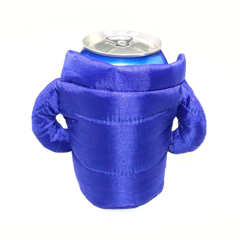 Lime green beverage can insulator sleeve, bright and functional for cold drinks, portable