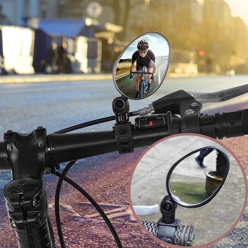 Bicycle handlebar mirror, universal design for all bikes, promotes awareness