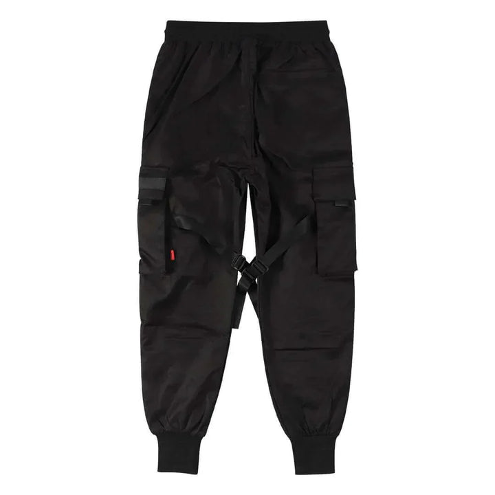 Comfortable men's hip-hop black cargo pants. Multi-pocket design, perfect for streetwear & urban look.