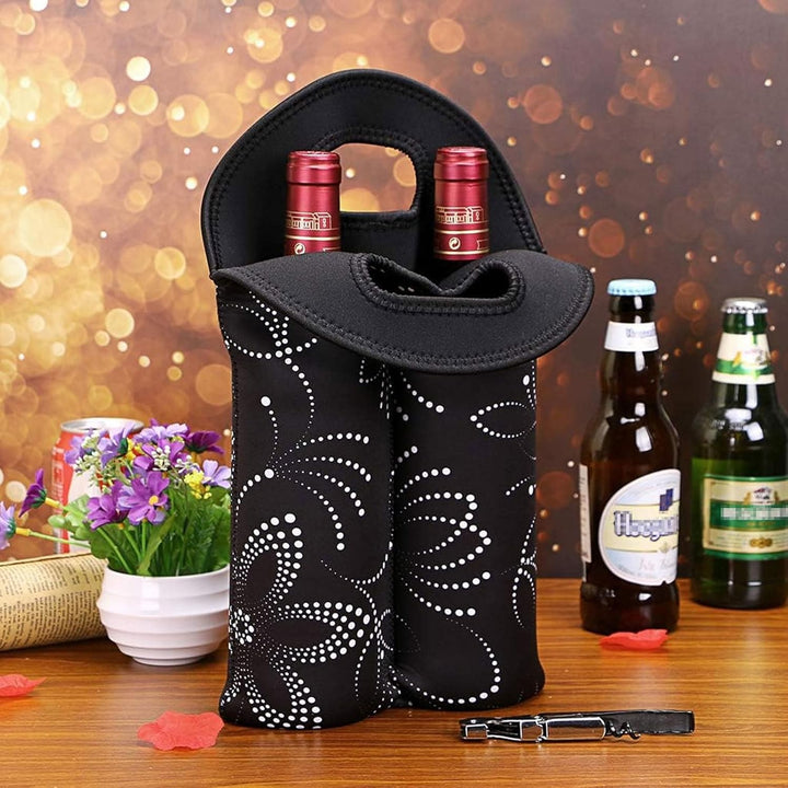 Durable neoprene wine bottle cooler bag, perfect for picnics, parties, and travel.