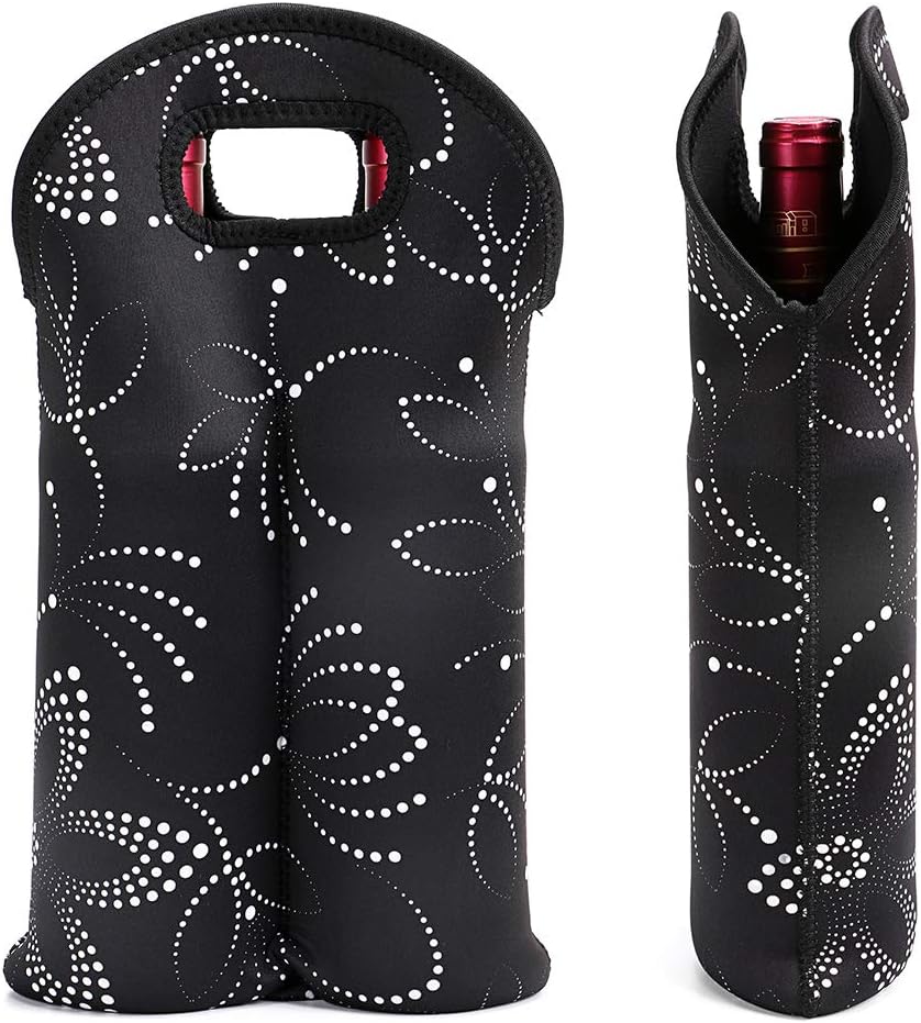 Keeps two wine bottles chilled: insulated travel carrier bag for wine lovers.