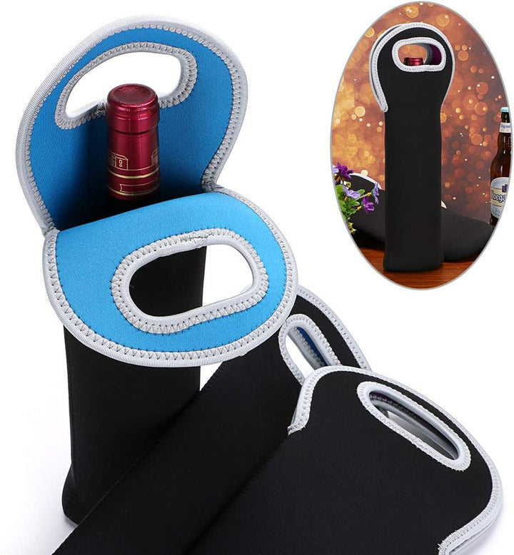 Elegant insulated wine cooler bag, holds two bottles, perfect for gifts or travel.