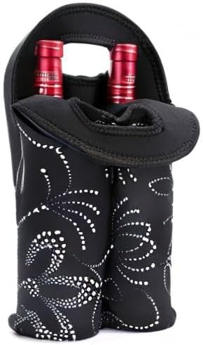 Neoprene insulated wine carrier for two, a must-have for picnics & travel.