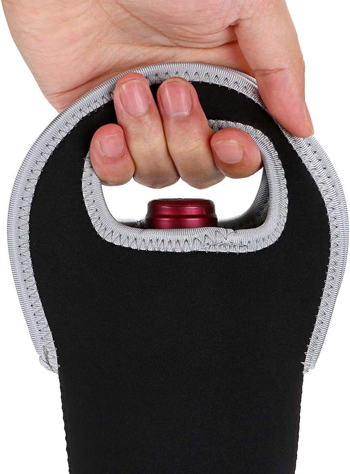 Travel-ready insulated wine bottle bag, protects two bottles, for wine enthusiasts.