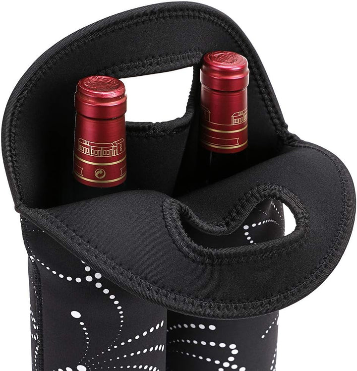 Gift for wine lovers: insulated dual bottle travel bag, keeps wine chilled.
