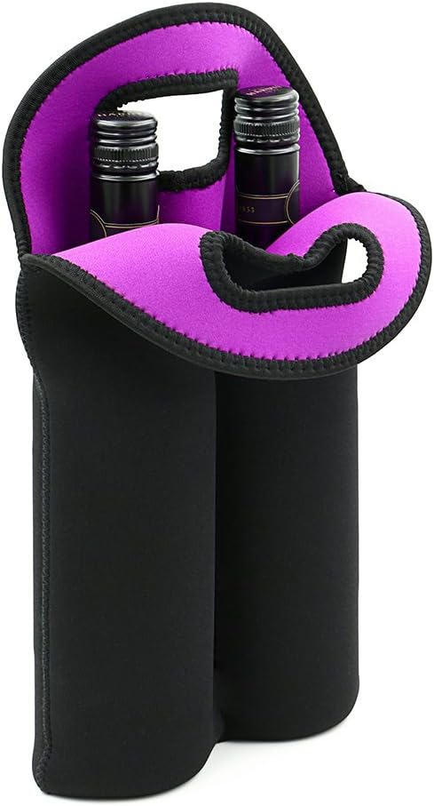 Stylish dual wine bottle cooler bag made from durable neoprene for picnics.