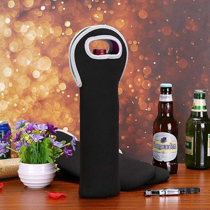 Insulated travel bag for two wine bottles, ideal for outdoor events & parties.