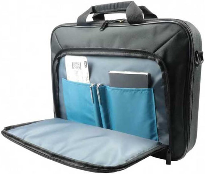 Blue durable travel work bag: clamshell laptop briefcase for 14-15.6 inch devices, offering ultimate tech protection.