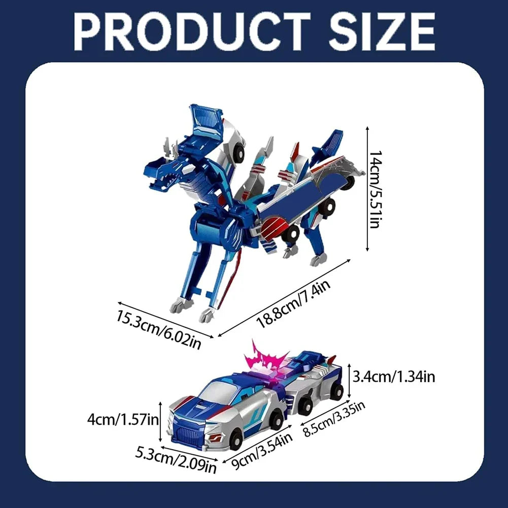 Two forms of Magitronix: a blue robot action figure and a transforming vehicle for kids.