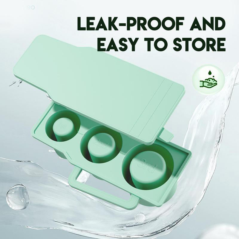 Leakproof silicone cylinder ice tray with lid, ideal for making uniform ice.