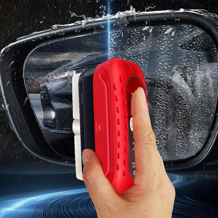 Hydrophobic windshield treatment brush designed for streak-free cleaning and water repellency.