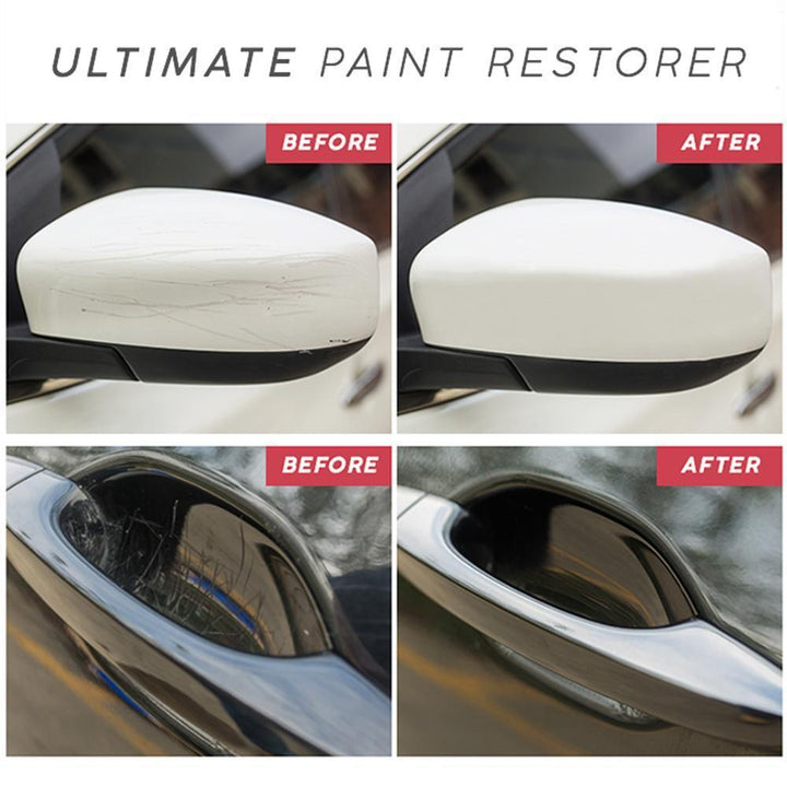 Automotive scratch and swirl remover bottle with micro-fiber cloth, car care essentials