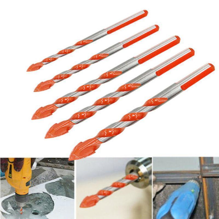 Multi-purpose carbide drill bit set, ideal for glass, ceramic tile, brick, and wood drilling