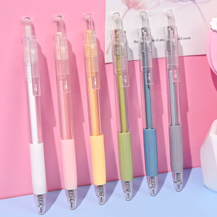 Student supplies: morandi pink cartoon utility knife and glue pen for creative scrapbooking