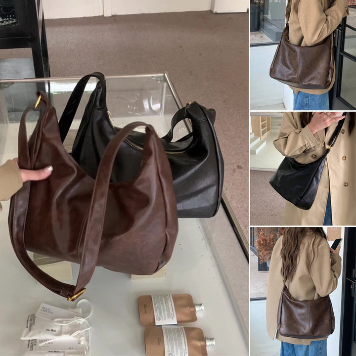 Chic Women's Solid Crossbody Bag, PU Leather Shoulder Handbag for Daily Fashion