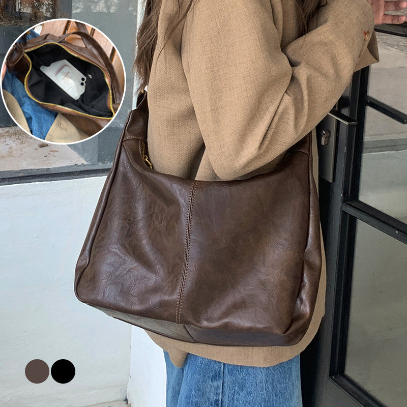Versatile Women's PU Leather Crossbody Shoulder Bag, Solid Color Fashion Accessory