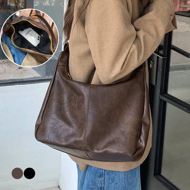 Versatile Women's PU Leather Crossbody Shoulder Bag, Solid Color Fashion Accessory