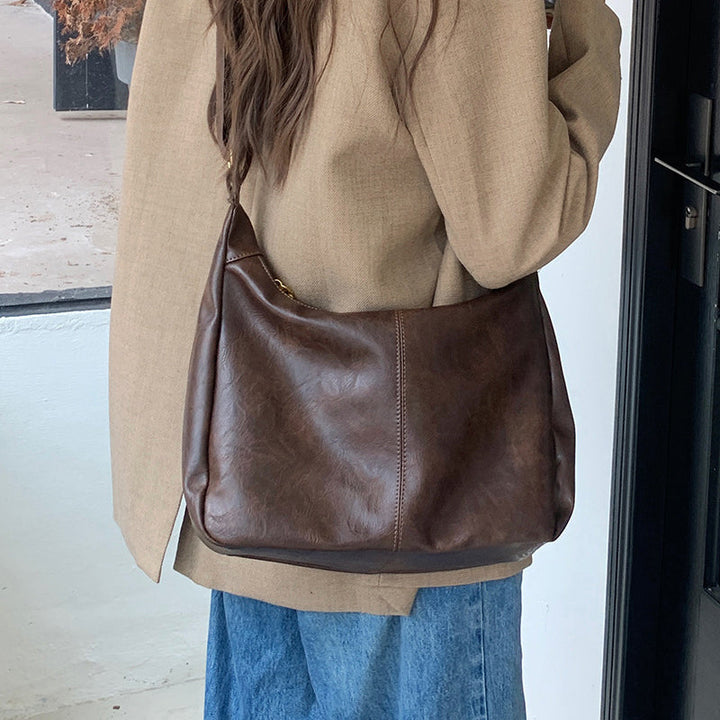 Solid Color PU Leather Crossbody Bag, Chic Shoulder Handbag for Women's Daily Use