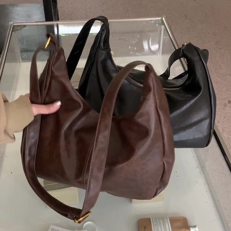 Chic PU Leather Women's Shoulder Bag, Solid Color Crossbody Handbag, Fashion Essential