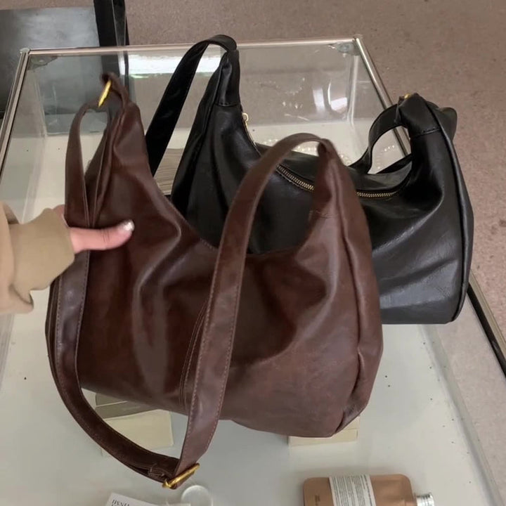 Chic PU Leather Women's Shoulder Bag, Solid Color Crossbody Handbag, Fashion Essential