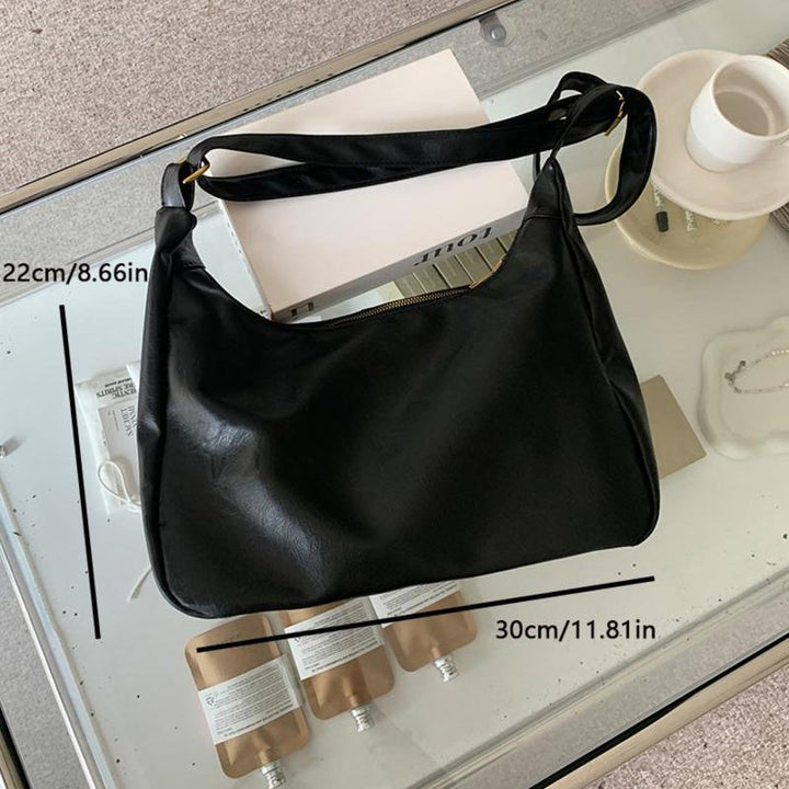 Fashionable Solid Red PU Leather Crossbody Bag, Chic Women's Shoulder Handbag