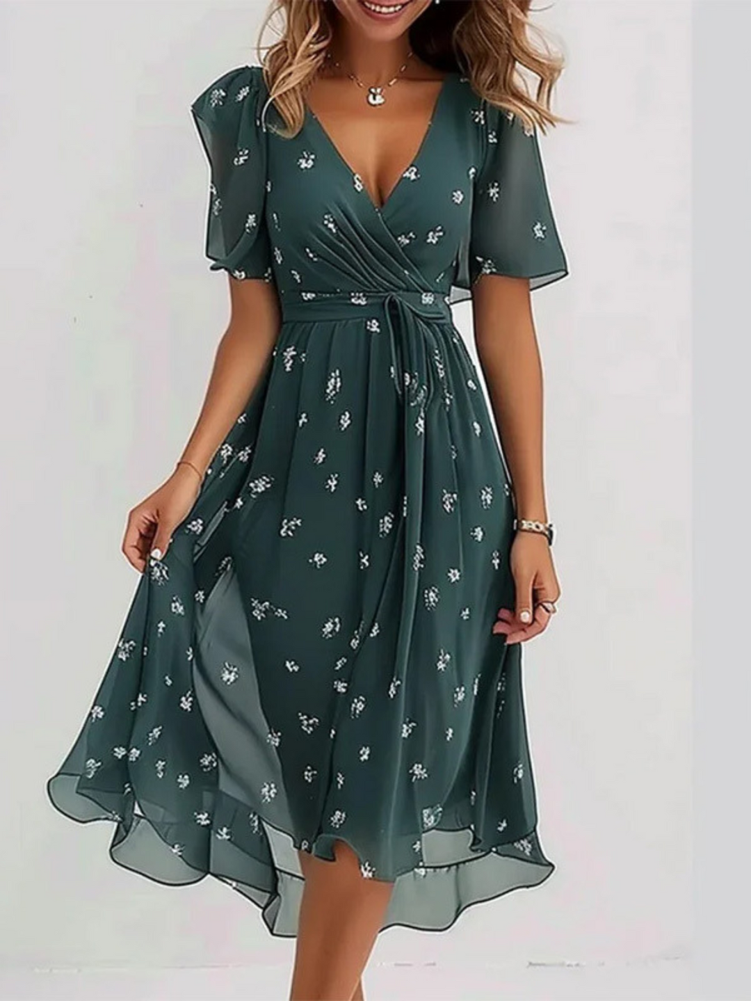 Elegant women's casual summer dress, offering a comfortable fit and chic style for warm weather fashion.