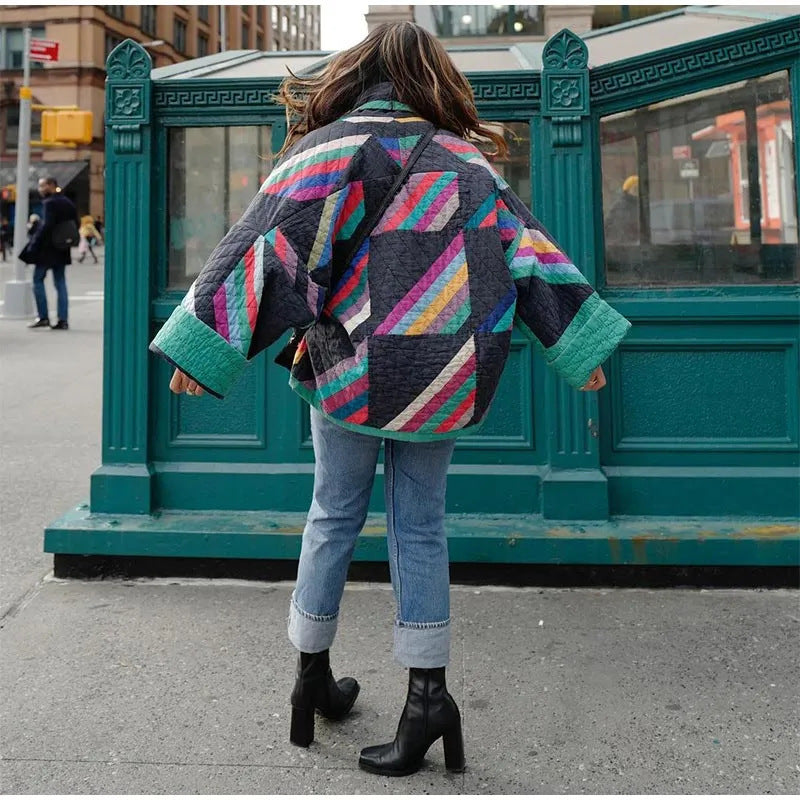 Fashionable women's vintage style knit jacket. Long sleeve and cozy, this chic outerwear is perfect for autumn.