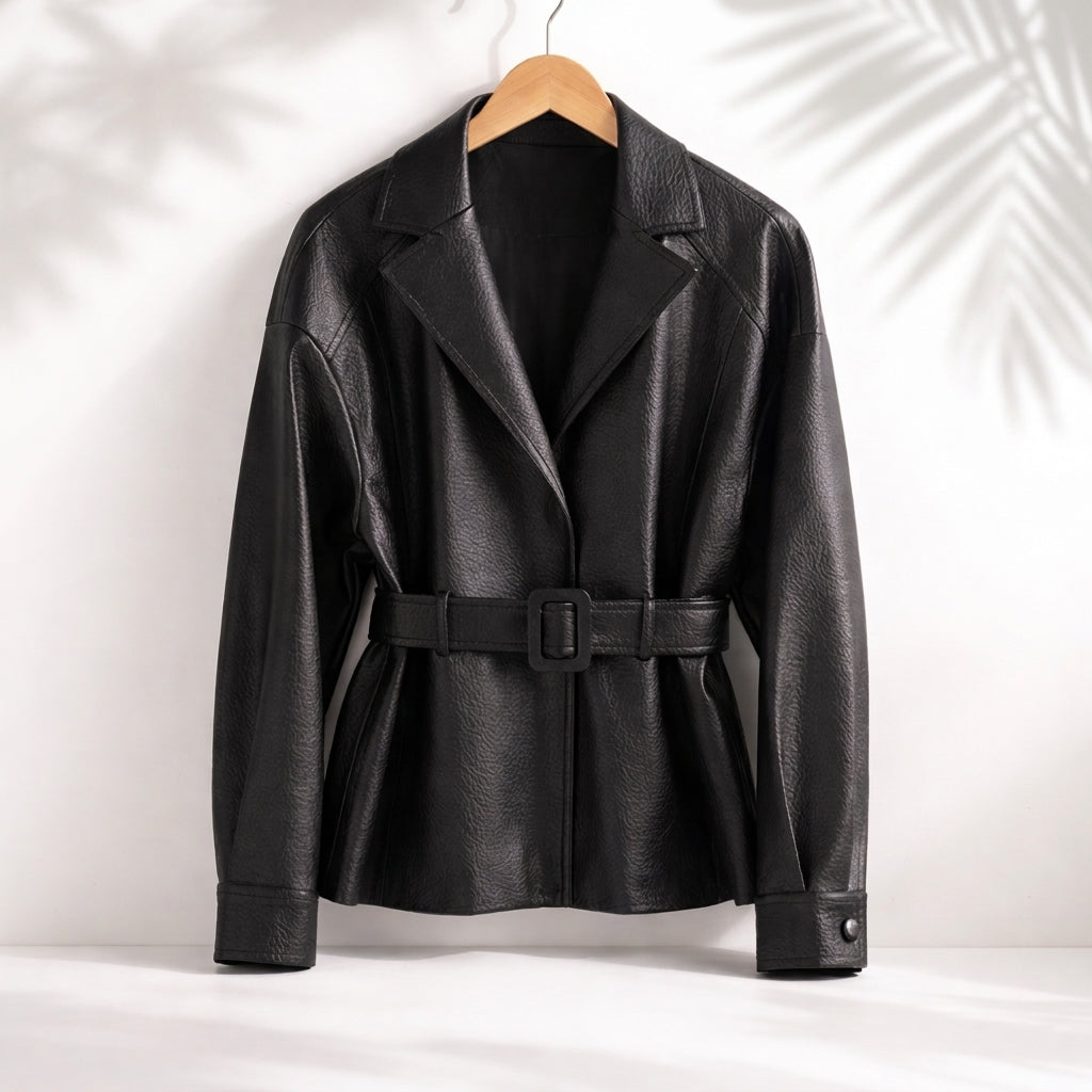Fashionable women's winter jacket. Cozy, chic outerwear for warmth and style. Perfect for chilly days.
