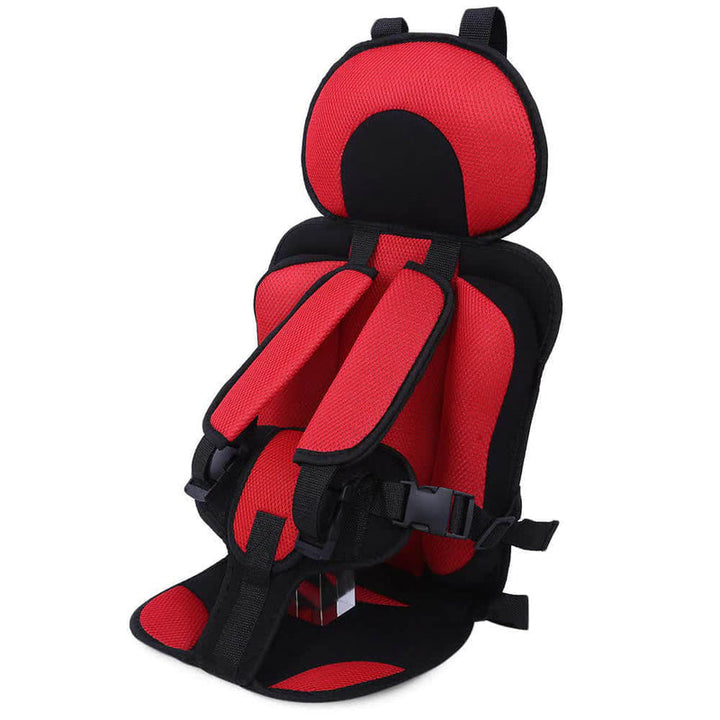 Child car seat booster with 5-point safety harness, ensuring secure travel for kids.