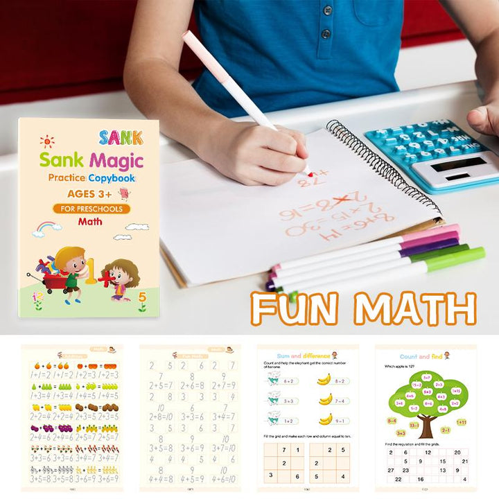 Gift-ready children's magic copybook set, offering a fun and reusable way to learn handwriting and calligraphy.