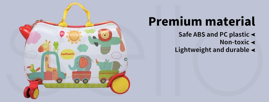 Octopus kids' ride-on scooter suitcase, 2-in-1 design, carry-on size with smooth 360° wheels.