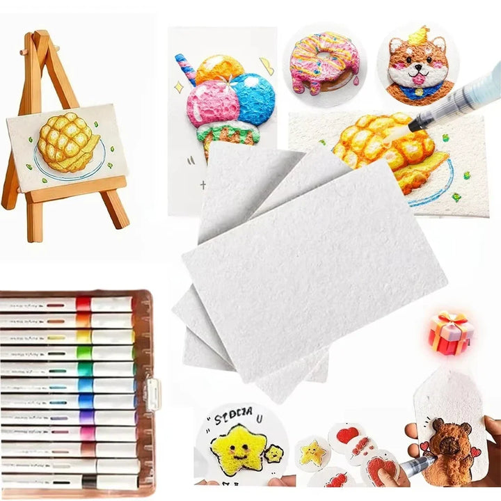 Children's foam art craft set with colorful Artifoam sheets, scissors, & googly eyes for creative tactile play.