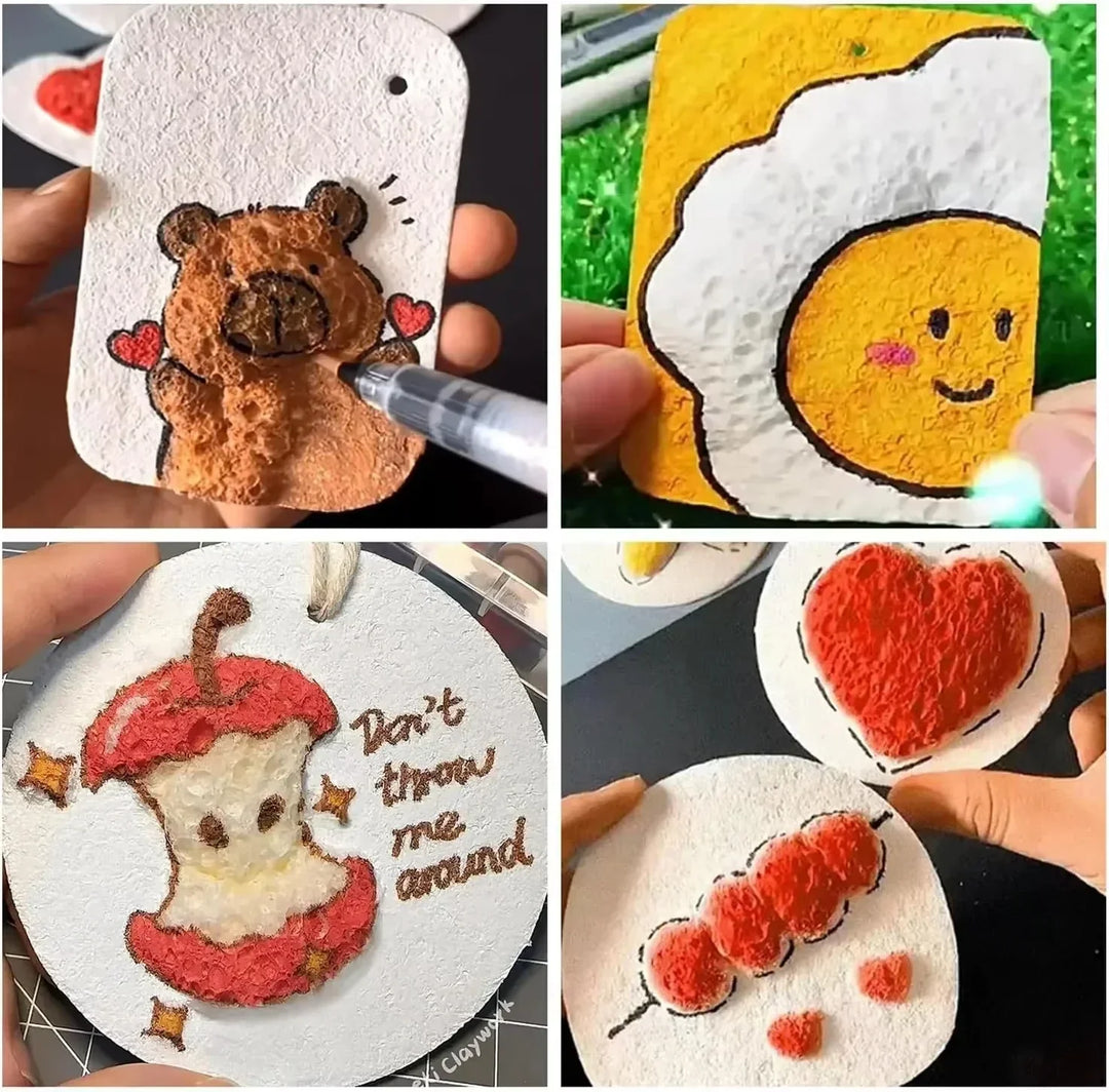 Vibrant Artifoam sheets & craft supplies from a non-toxic children's art kit, promoting texture and creative play.