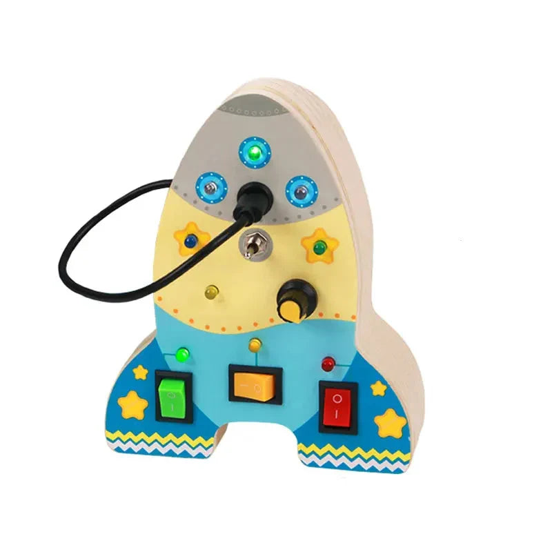 TinkerBoard: A versatile travel toy for children, improving hand-eye coordination.