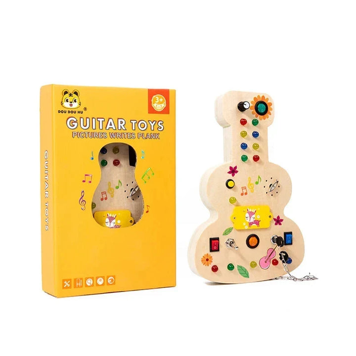 Close-up of a TinkerBoard's colorful elements, engaging sensory play for children.