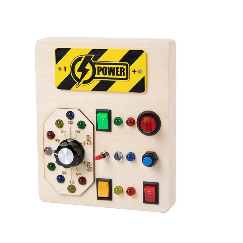 Toddler interactive learning board designed to enhance fine motor skills and problem-solving.