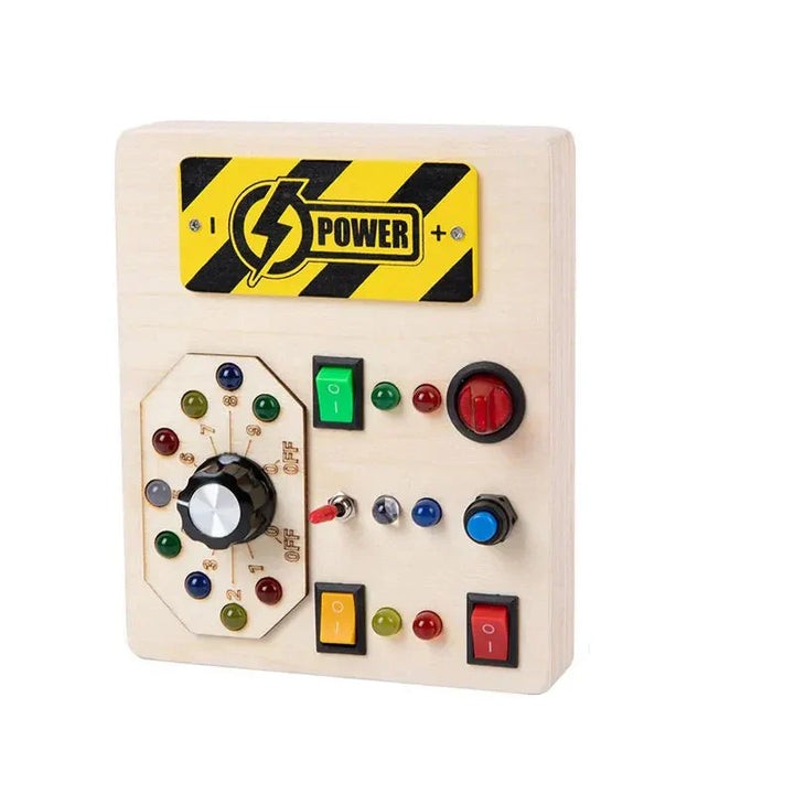 Toddler interactive learning board designed to enhance fine motor skills and problem-solving.